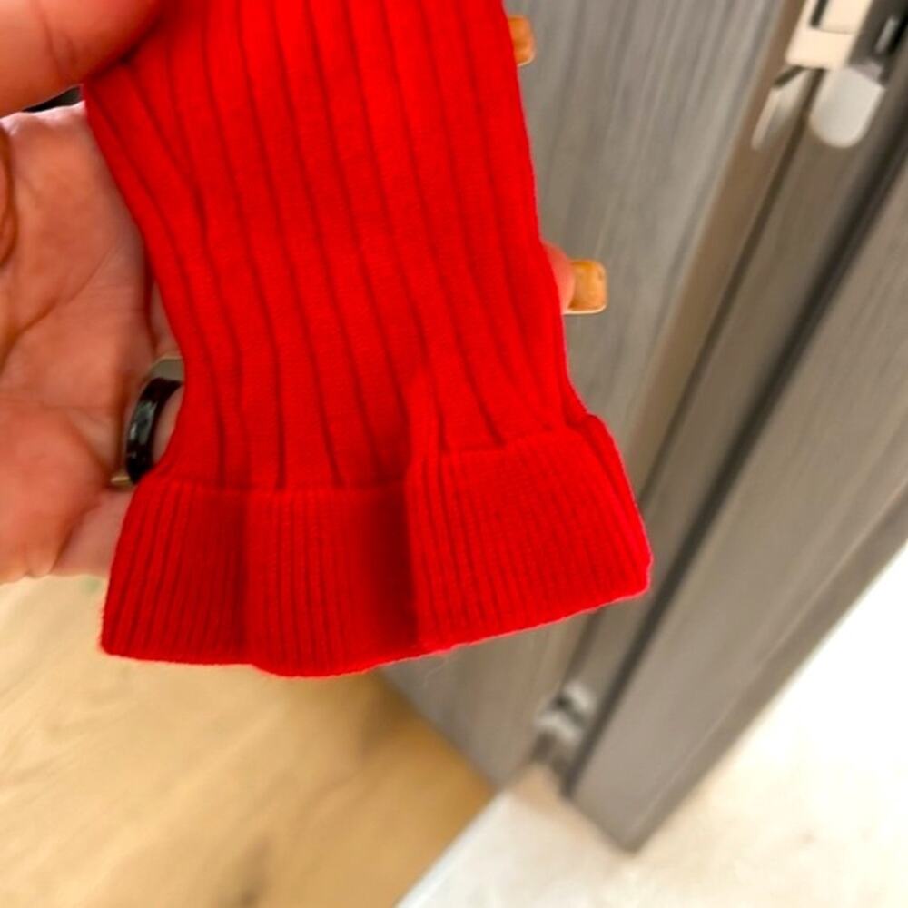 Commense Red Ribbed Button-Up Cardigan - Picture 7 of 10